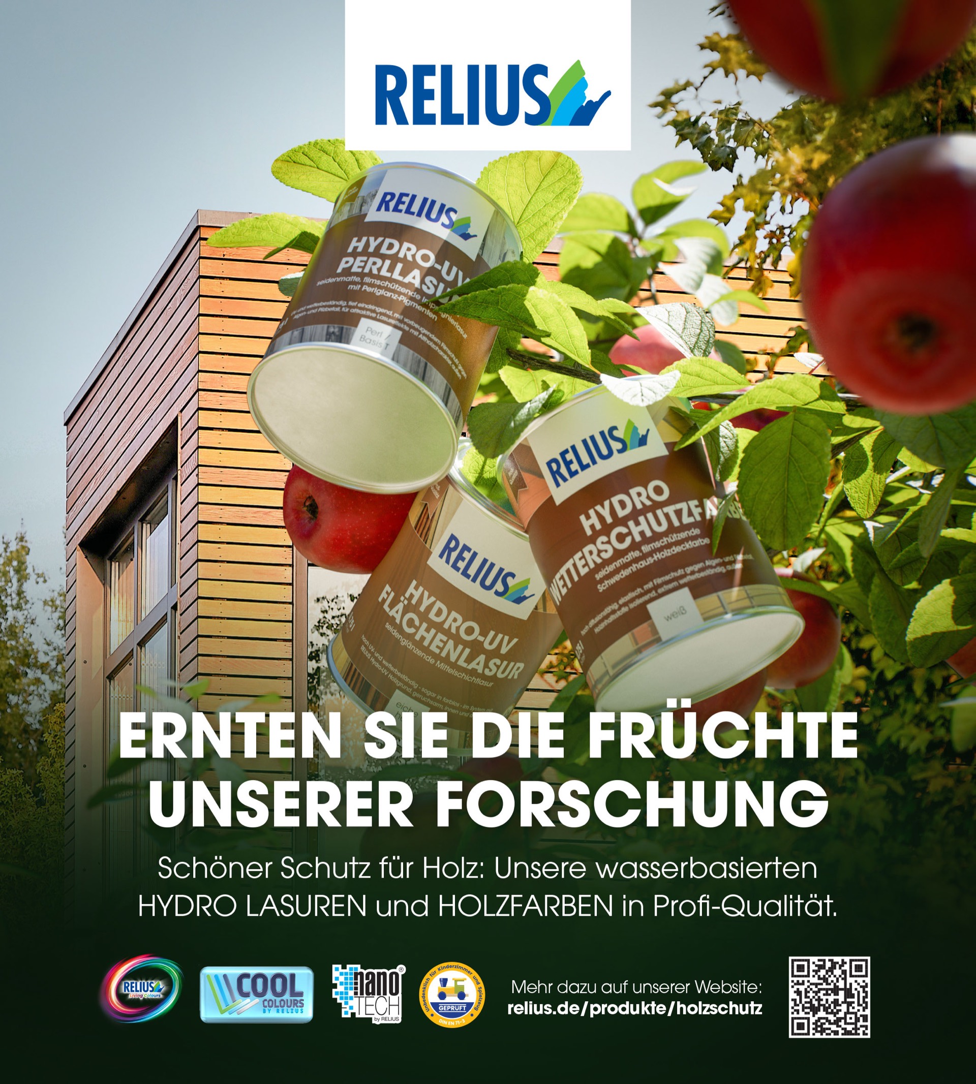RELIUS Print-Anzeige: Früchte-Motiv zur Produktforschung